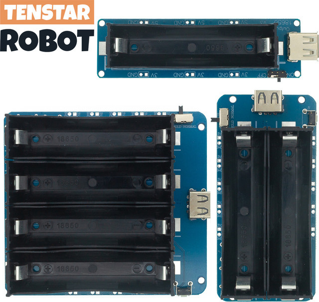 TENSTAR ROBOT 18650 Lithium-Batterie-Ladeschutzplatine Typ A mit Micro-USB, 5V 3A / 3V 1A, Blau - Bild 1