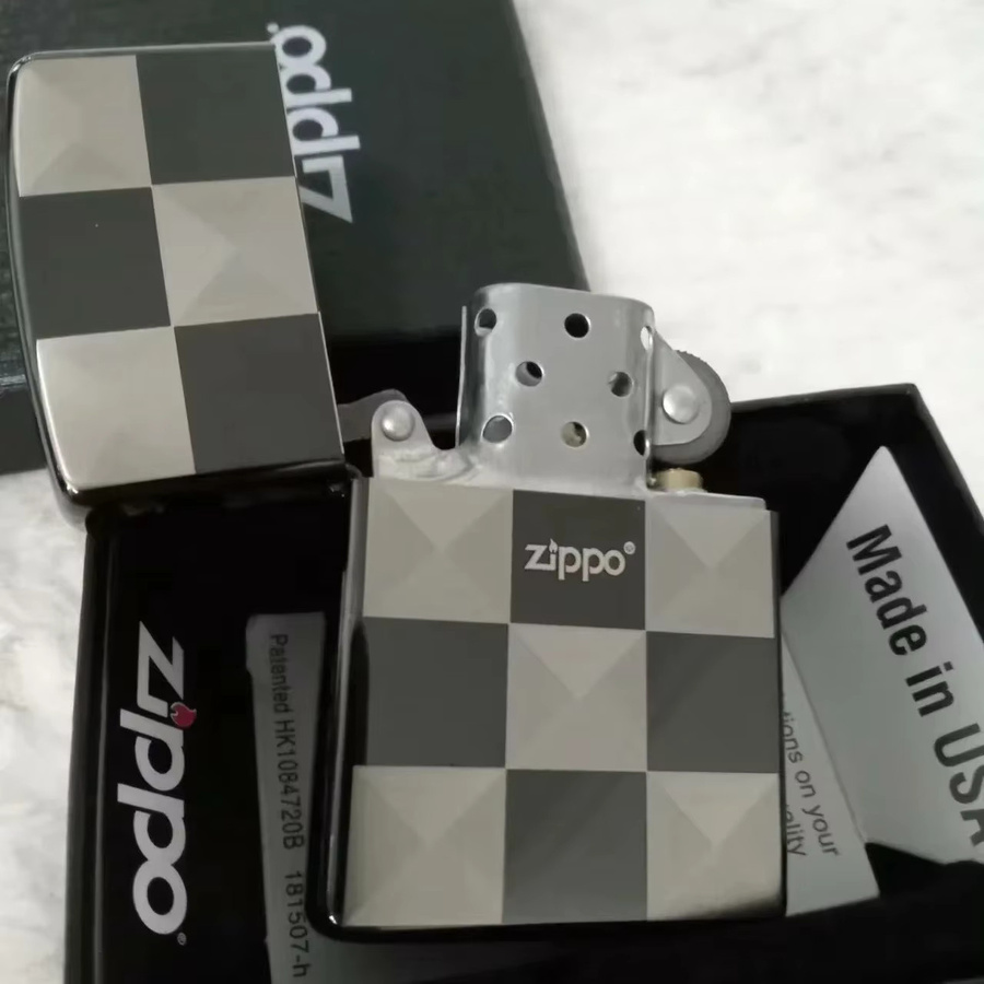 Zippo Feuerzeug Style Collection schwarz-weiß kariert in Box - Bild 2