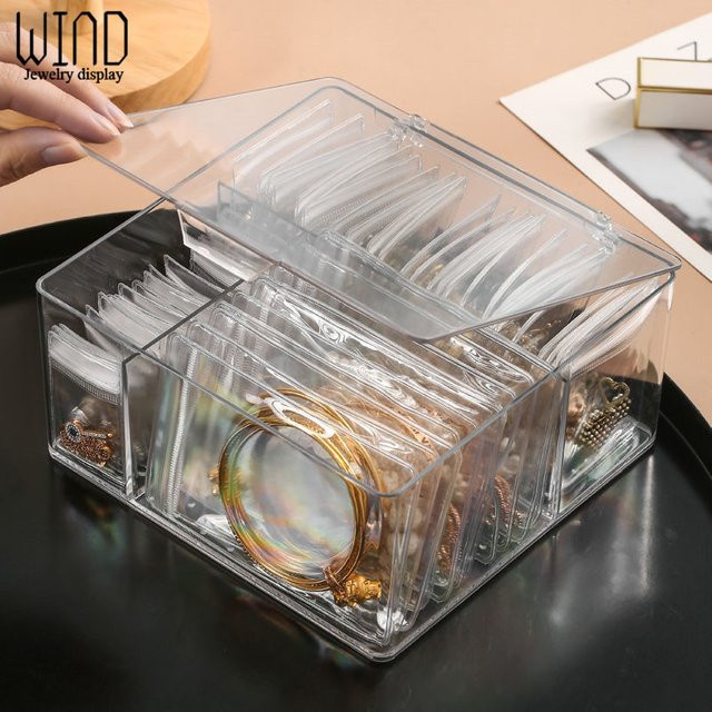 Lesaiyarr Schmuck Aufbewahrungstasche Transparent mit Druckverschluss zur Anti-Oxidation für Halsketten, Armbänder und Ringe - Bild 1