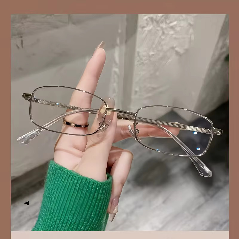 DIXSG Korrektionsbrille, quadratisch, Vollrand, Metall, silver - Bild 2
