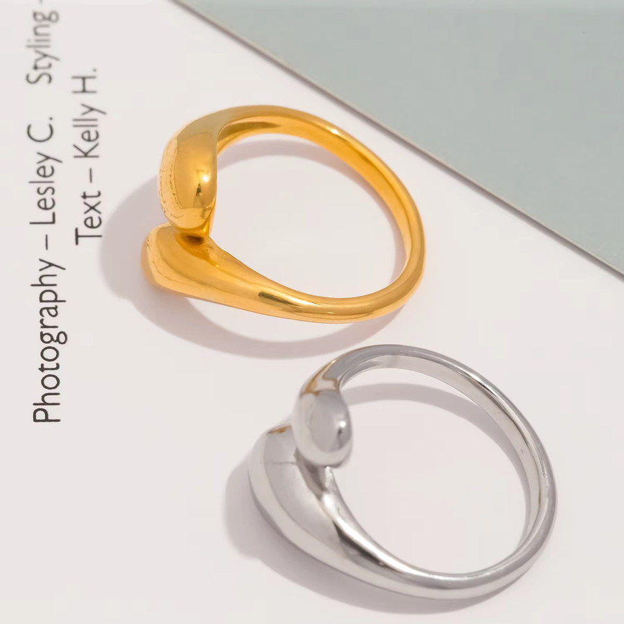 UHBINYCA Ring, Edelstahl, Gold, Damen, tropfenförmig - Bild 2