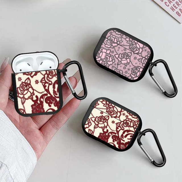 Zarte Spitzenblumen-Schutzhülle für Apple AirPods Pro 1, 2 und 3 - Bild 1