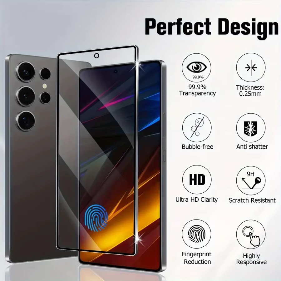 3er-Pack Ultra HD Panzerglas-Displayschutz für Samsung Galaxy S25 S24 S23 S22 S21 Ultra Plus FE, transparent und sturzsicher - Bild 2