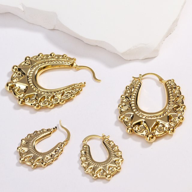 YUYAN Creolen-Ohrring, Spikes, Perlen, Damen, Größe 2 - Bild 1