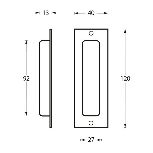 Intersteel Schiebetürmuschel aus Edelstahl, Farbe Silber, gebürstet, B/H: 13,0 x 12,0 cm - Bild 2