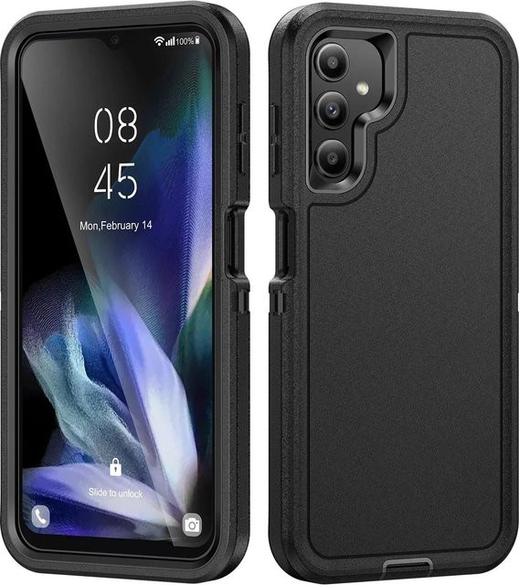 3-in-1 Armor Schutzhülle für Samsung Galaxy A54 A34 A15 A05s A55 A35 A25 A16 A06 A36 A26 A07 A17 Anti-Drop Hülle in Schwarz - Bild 1