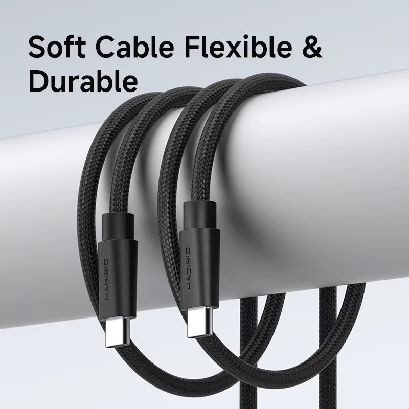 Hagibis USB C auf USB C Kabel USB 4 Vollfunktionskabel in Schwarz mit 80 Gbit/s, 240 W Schnellladung und 8K-Videoübertragung für Thunderbolt 5 und iPhone 17 Pro - Bild 2