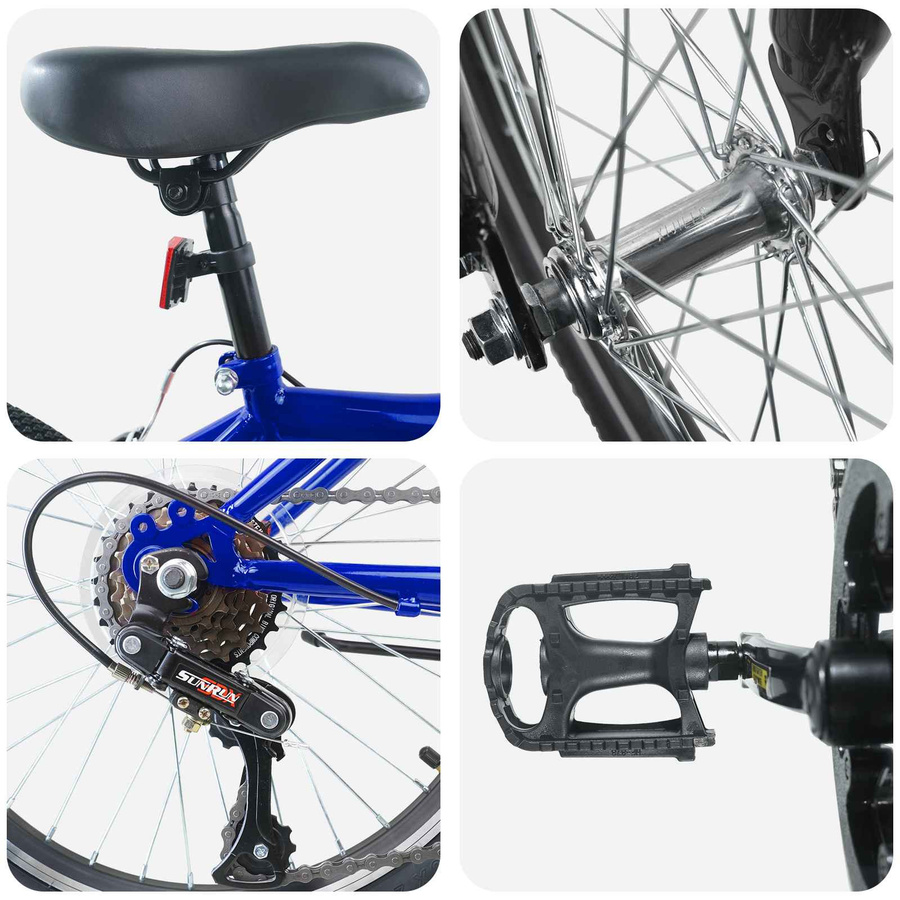 vidaXL Kinderfahrrad 24 Zoll 6-Speed Dunkelblau für 8-12 Jahre Alt - Bild 2