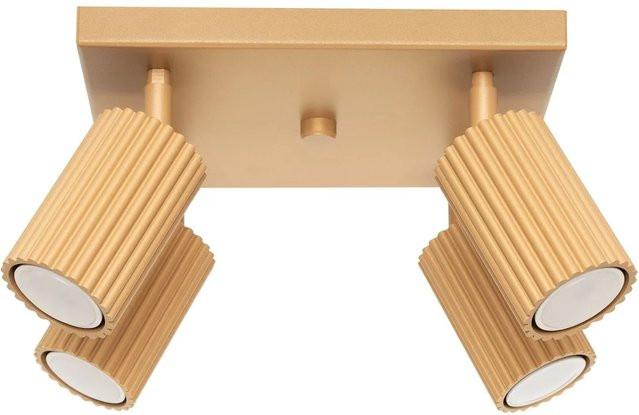 Licht-Erlebnisse Eckiger Spot Strahler Modern 3-Flammig aus Aluminium in Gold/Messing mit GU10 Fassung Breite: 25 cm - Bild 1