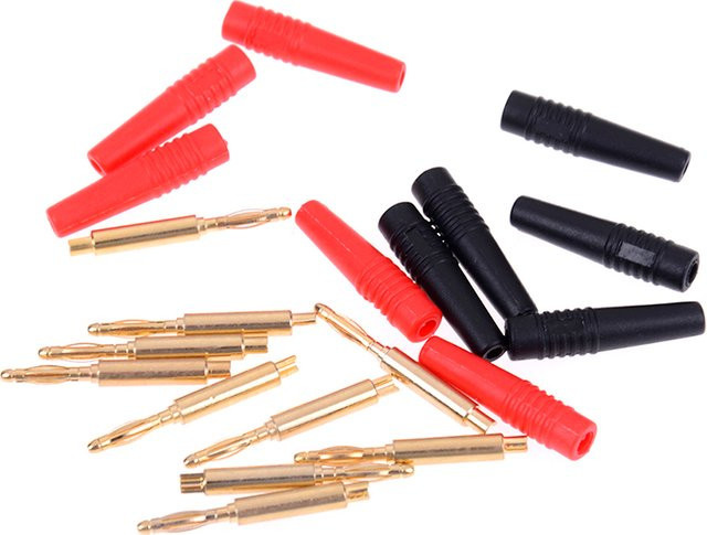10 Stück vergoldete Bananenstecker 2mm Lautsprecherkabel-Anschlüsse in verschiedenen Farben - Bild 1