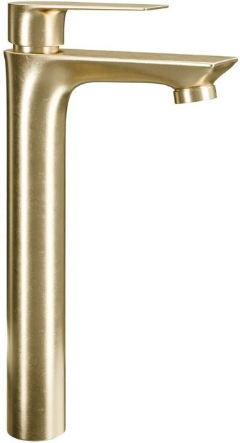 Planetmöbel Einhebelmischer Waschtischarmatur Gold Brush mit Keramikkartusche, Höhe: 29 cm - Bild 1