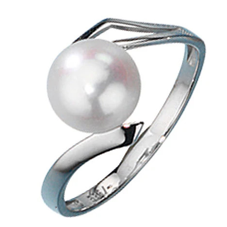 Colfem Ring 333 Weißgold, Süßwasser Perle, Damen, Größe 54 - Bild 1