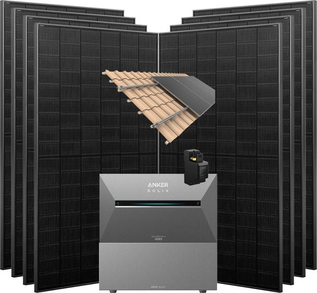 Anker SOLIX Solarbank 3 Pro 3.640 W Balkonkraftwerk mit Smart Meter, BP2700 und Halterung für Dachziegel in Schwarz/Grau - Bild 1