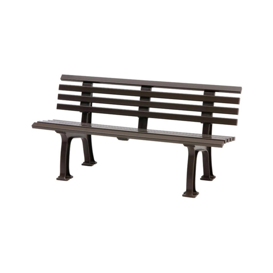 PROREGAL Gartenbank Antigua 3 Sitzer in Braun aus UV-beständigem Witterungskunststoff, H x B x T: 74 x 150 x 54 cm - Bild 2