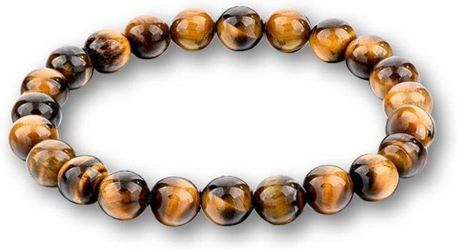 Armband, Naturstein Perlen, Lava, Tigerauge, gray, Unisex, 19cm - Bild 1