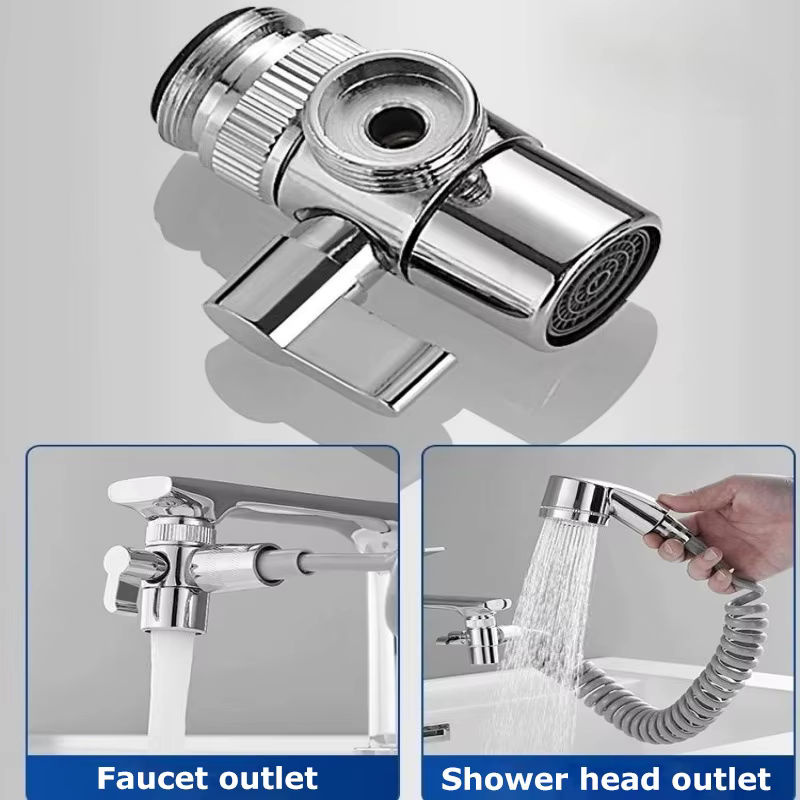 Externe Dusche als Wasserhahn-Extender für Pool und Badezimmer in Silber/Chrome - Bild 2