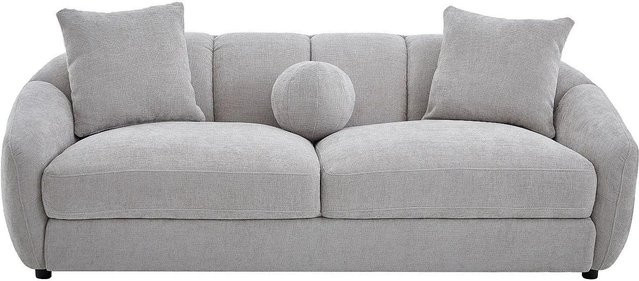 Vente-unique Sofa Nafeki in Lichtgrau ohne Schlafmöglichkeit mit Stoffbezug Breite: 216 cm - Bild 1