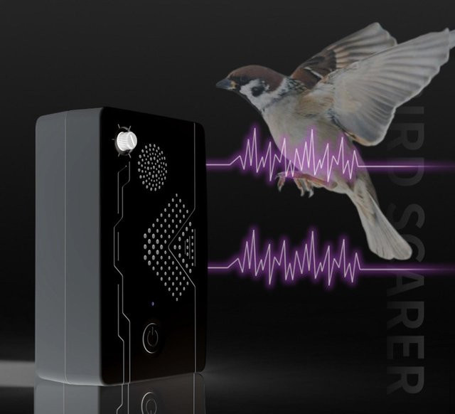 USB Wiederaufladbares mechanisches Vogelabwehrgerät für kleine Obstplantagen und Gemüsegärten in Schwarz - Bild 1