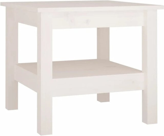 vidaXL Couchtisch aus massivem Kiefernholz in Weiß, quadratisch, B/T/H: 45 x 45 x 40 cm - Bild 1