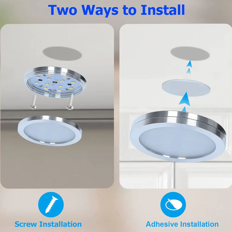 CENFAYA Homekit WiFi Runde RGB LED Unterbauleuchte für Schrank und Möbel, Dimmbar mit App- und Fernbedienung sowie Siri Sprachsteuerung, Multicolour, 12V - Bild 4