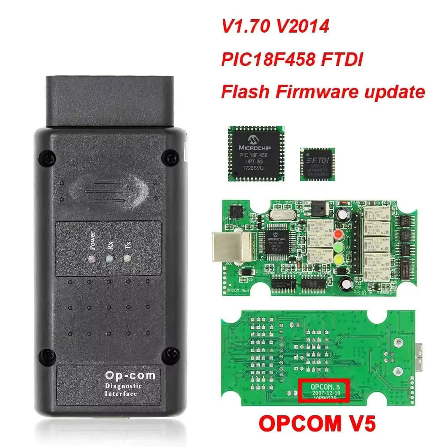 YIQIXIN OPCOM OBD-Scanner-Tool mit Bluetooth für Opel, Firmware PIC18F458 FTDI CAN BUS, Diagnosegerät zur Fehlercode-Auslesung, Schwarz - Bild 4