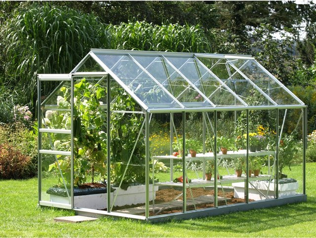 Vitavia Gewächshaus Venus 6200 ESG mit Aluminium Vorzugsset in Silber und transparentem Glas - Bild 1