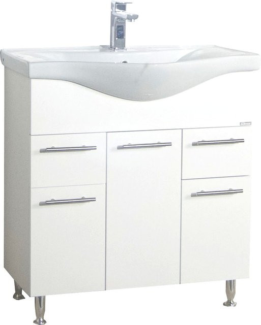 VCM Badmöbel Set Lisalo XL in Weiß mit Keramik-Waschbecken und Unterschrank, Breite: 75 cm - Bild 1