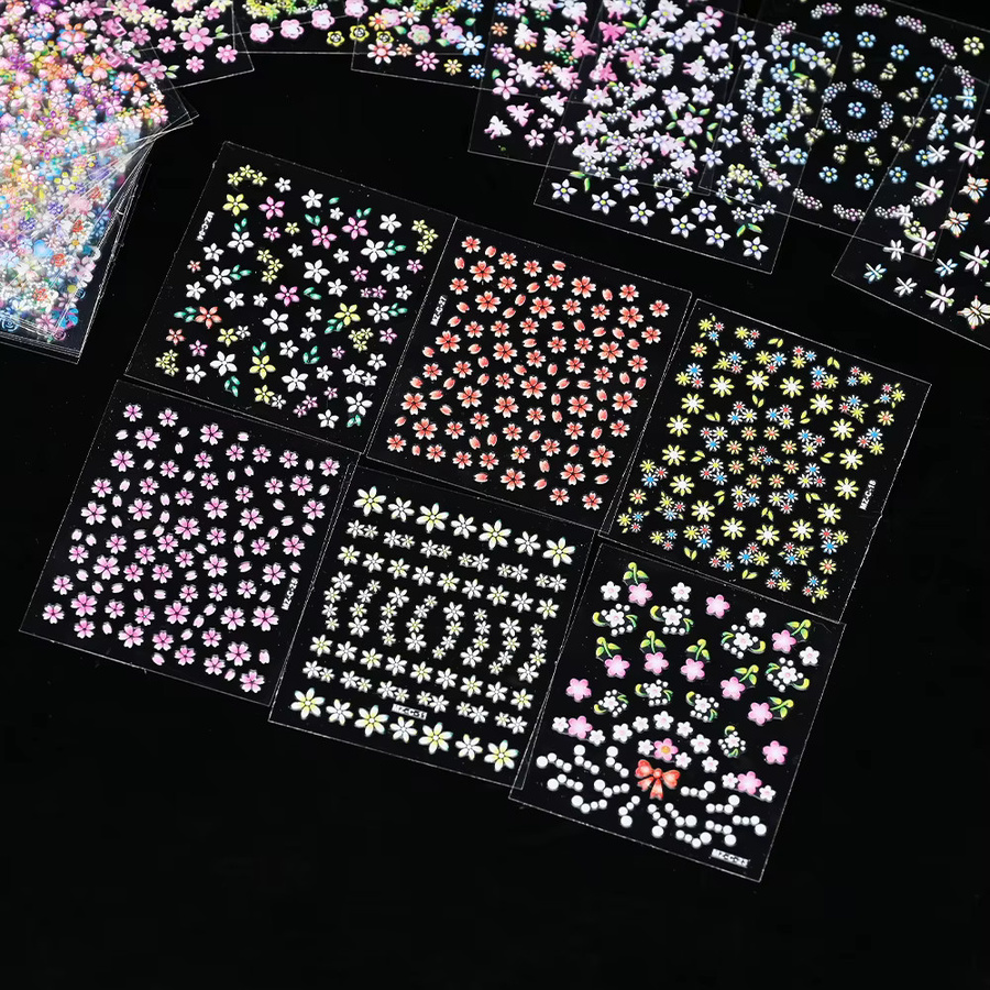 MingLee Nagelaufkleber, Bunte Blumen, Glänzend - Bild 3