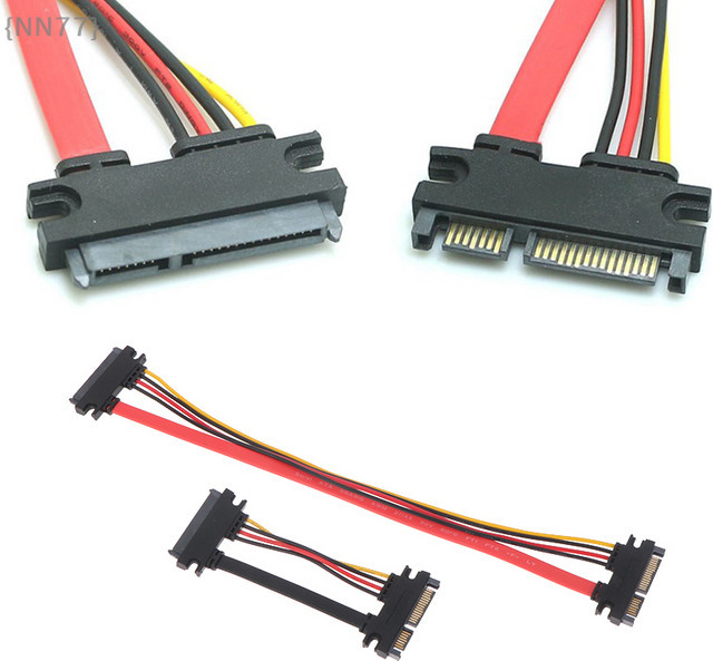 SATA 22-Pin-Stecker auf Buchse PC-Kabelmanagement-Tool in Rot und Schwarz zur Kombination von Daten und Strom - Bild 1
