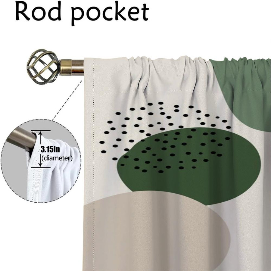 Verdunkelungsvorhänge mit Pflanzen-Motiv von Household supplies MH, 2er-Set, Breite: 50 cm, Höhe: 70 cm - Bild 1
