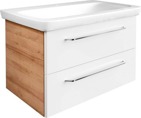 Fackelmann Waschtischunterschrank Milano in Weiss, Breite: 80 cm, Höhe: 49,2 cm, Tiefe: 47,6 cm - Bild 3