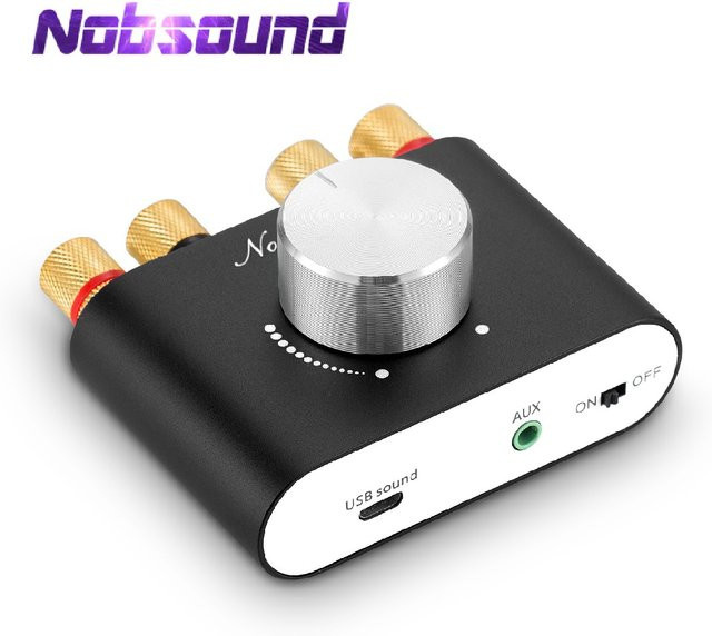 Nob sound Mini Bluetooth 5.0 Digitaler Verstärker TPA3116 HiFi Stereo Audio Empfänger in Schwarz - Bild 1