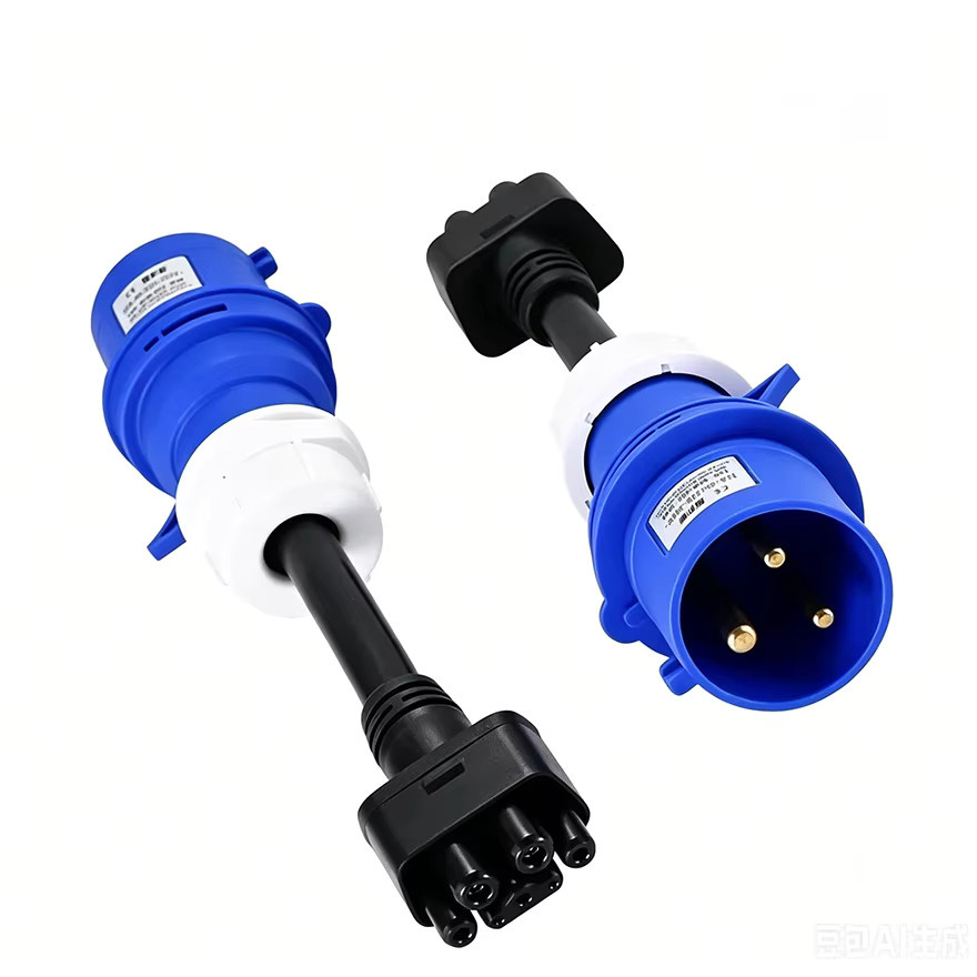 Tesla CEE 3-Pin Ladeadapter Blau für Gen 2 EV-Ladegerät Model S 3 X Y 16A/32A Industrie-Stecker-Konverter - Bild 1