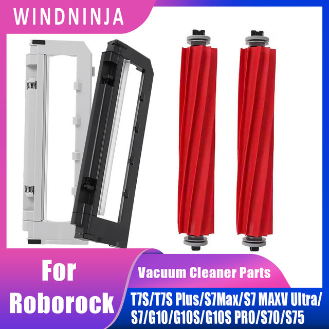 Hauptwalzenbürste mit Abdeckung für Roborock S7 S7Max S7 MAXV Ultra G10 G10S G10S PRO T7S T7S Plus in Weiß und Rot - Bild 1