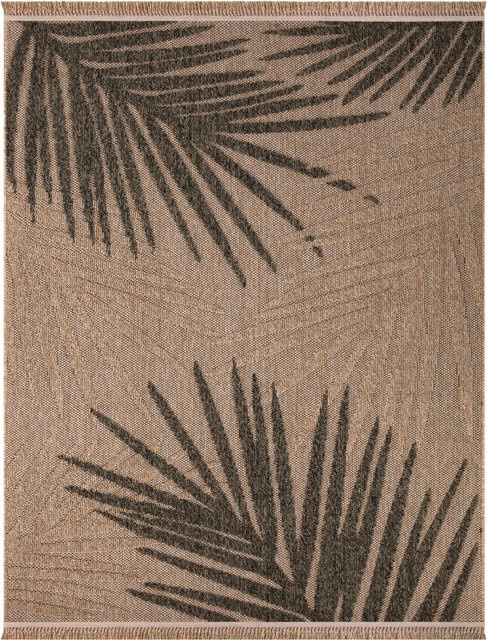 In- & Outdoor-Teppich Colonia in Beige mit Blatt-Design, B/B: 120 x 160 cm - Bild 1