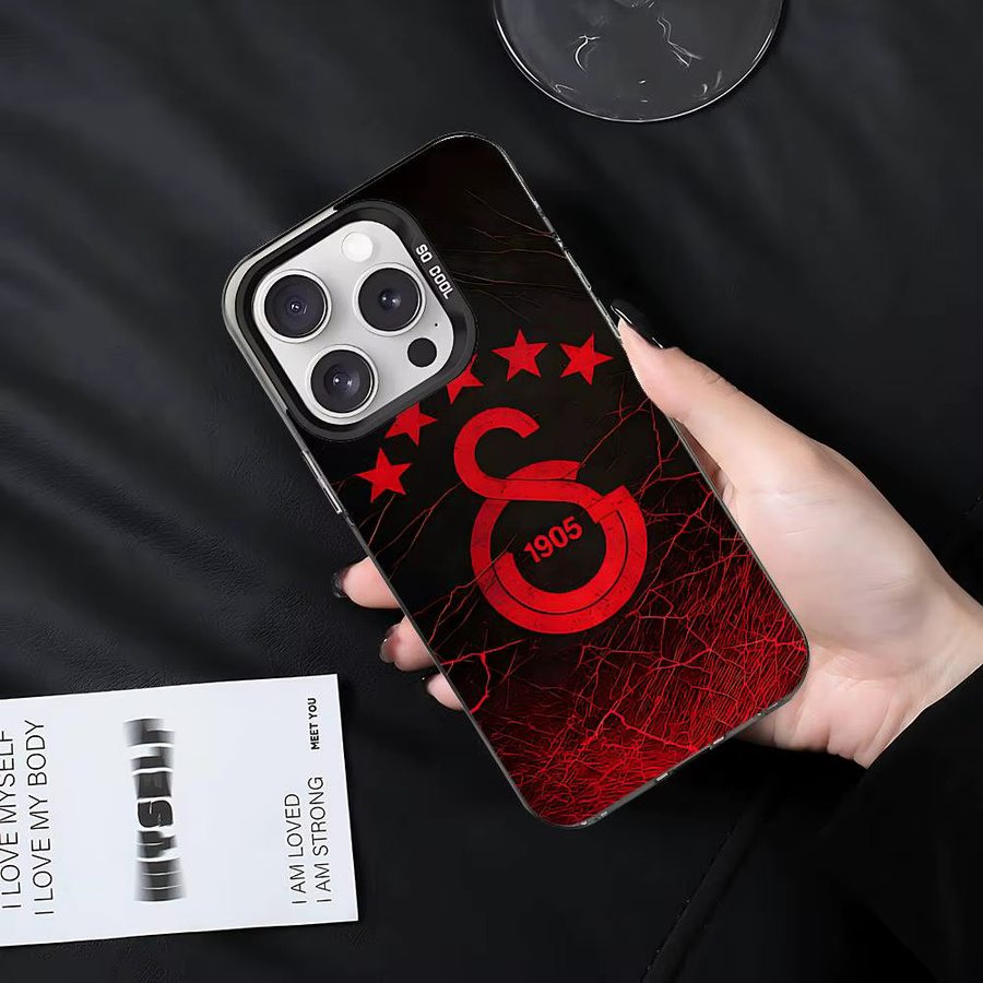 Handyhülle Galatasaray Clubs Design für Apple iPhone 11 12 13 14 15 16 17 Pro Max Plus XR XS in Rot - Bild 6