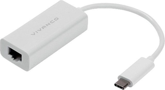 SBS USB-C-Netzwerkadapter mit 1-Gbit/s Ethernet-LAN-Buchse und 10 cm Kabel in Weiß - Bild 1