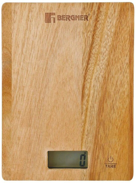 BERGNER Küchenwaage NATURALLY Digital mit Display in Braun aus Holz und Kunststoff - Bild 1