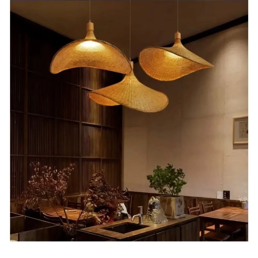 JOYINLED Rattan Pendelleuchte im japanischen Stil mit integriertem LED für Teestuben und Restaurants, Durchmesser: 30 cm - Bild 4