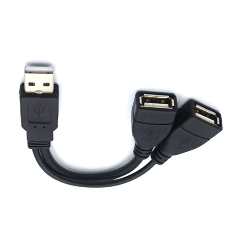 USB 2.0 Doppel Splitter Adapter Kabel von QUERPXAF in Schwarz für Laptops und USB-A Geräte - Bild 2