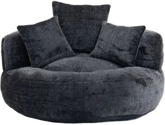 PXloue Sitzsack Gaming Sofa aus Chenille-Stoff in Schwarz für Erwachsene, B/T/H: 150 x 108 x 76 cm - Bild 1