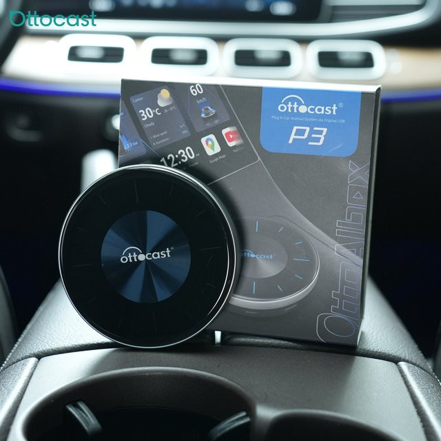 Ottocast P3 Wireless CarPlay und Android Auto AI TV Box mit HDMI Out in Schwarz mit Qualcomm Snapdragon 665 Prozessor - Bild 1