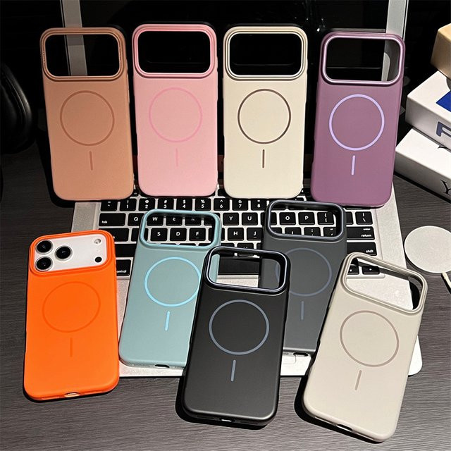 MUQGEW Magnetische Handyhülle für iPhone 13 bis 17 Pro Max, Stoßfeste Hartschale mit kabellosem Laden, Solide Farben - Bild 1