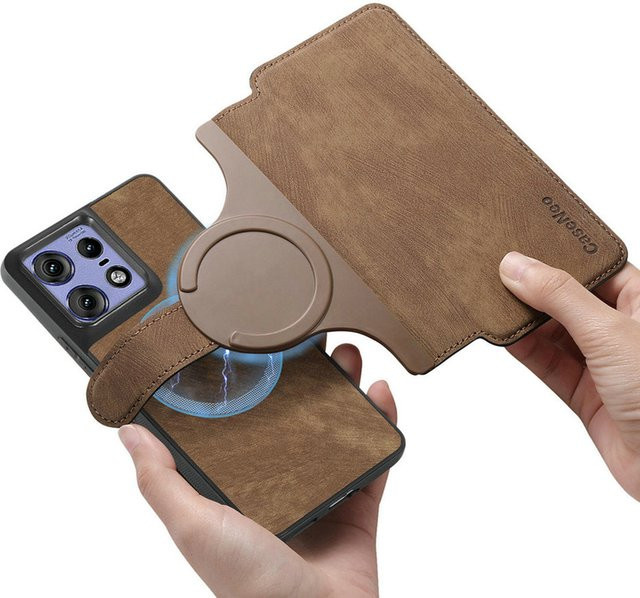 Motorola Edge 50 Fusion 5G Flip Case Signature in Purple mit abnehmbarer Leder-Wallet-Hülle - Bild 1