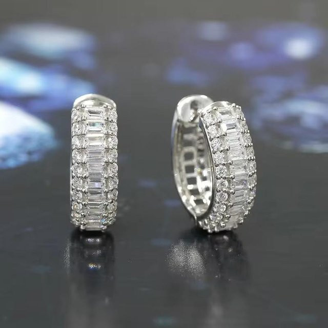 YIRAN Jewelry Creolen, Silber, Messing, Zirkonia, Damen - Bild 1