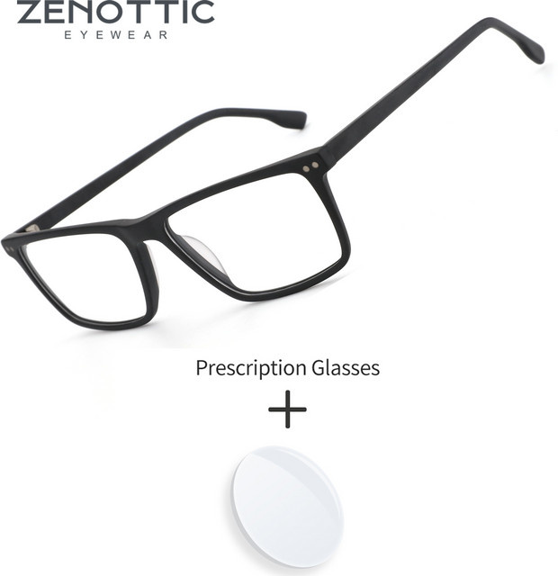ZENOTTIC Korrektionsbrille, quadratisch, Vollrand, Acetat, Schwarz, Herren - Bild 1