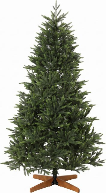Aosom HOMCOM Künstlicher Weihnachtsbaum Nordmanntanne in Grün, Höhe: 180 cm, mit 732 schwer entflammbaren PE-Zweigen und Kiefernholz-Basis - Bild 1