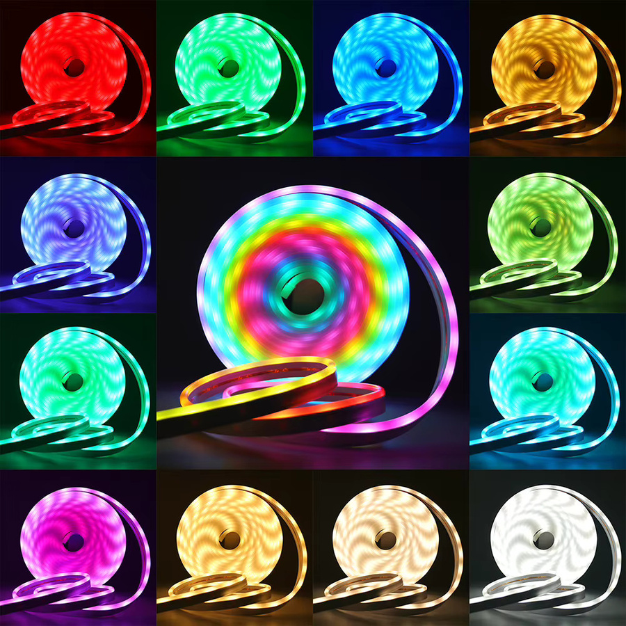 KISUFU RGBCCT Neon-LED-Streifenlicht mit Bluetooth und 28-Tasten-Fernbedienung, Wasserdichtes RGBWW Neon Flex Band mit 108 LED/m, 5V USB-Anschluss, Multicolour - Bild 2