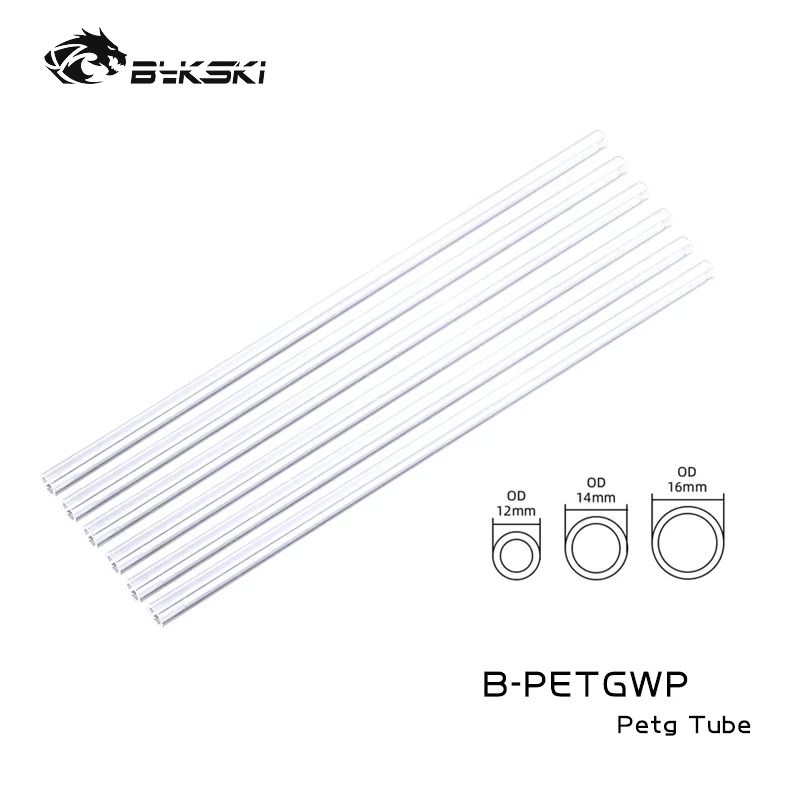 Bykski Wasserkühlung Harte Rohre Set aus PETG PMMA oder mattem Acryl, Transparent, Länge: 50 cm, OD12mm OD14mm OD16mm, 6er Pack - Bild 1