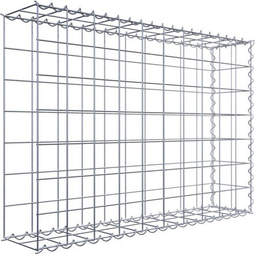 Gabiona Anbaukorb aus Stahl in Silbergrau, B/H/T: 70 x 100 x 20 cm - Bild 1